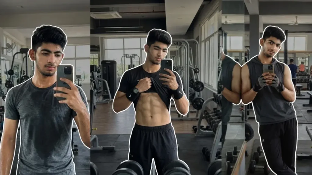 Luxury gym selfie AI prompt