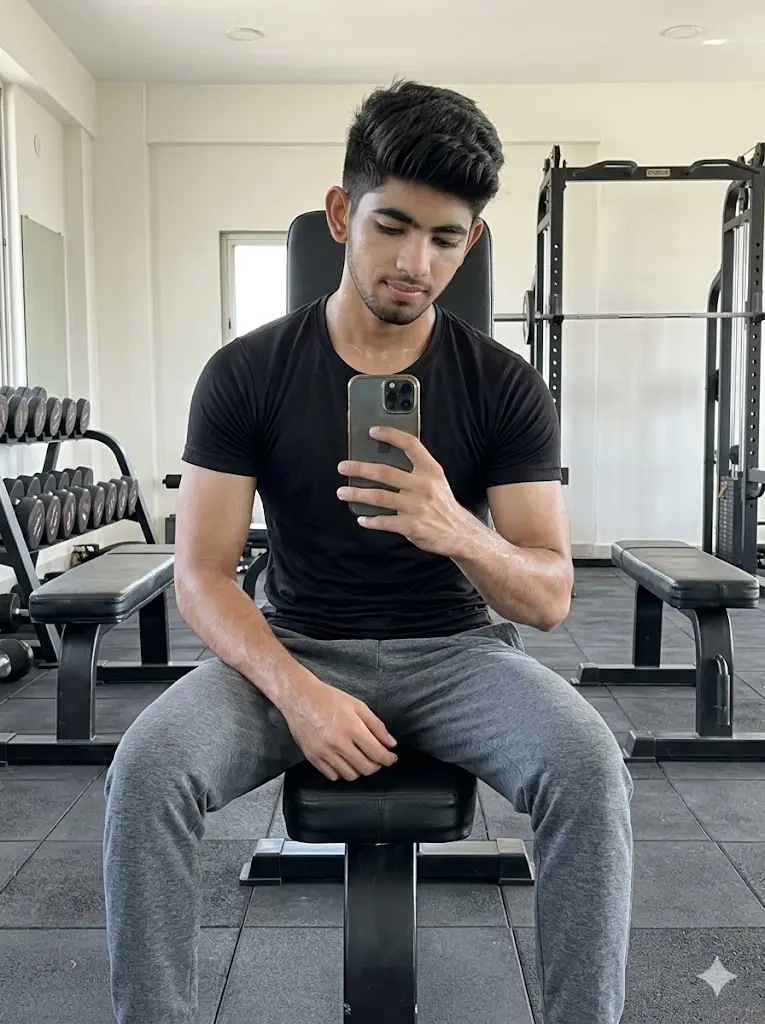 Sitting Bench Relaxed Selfie