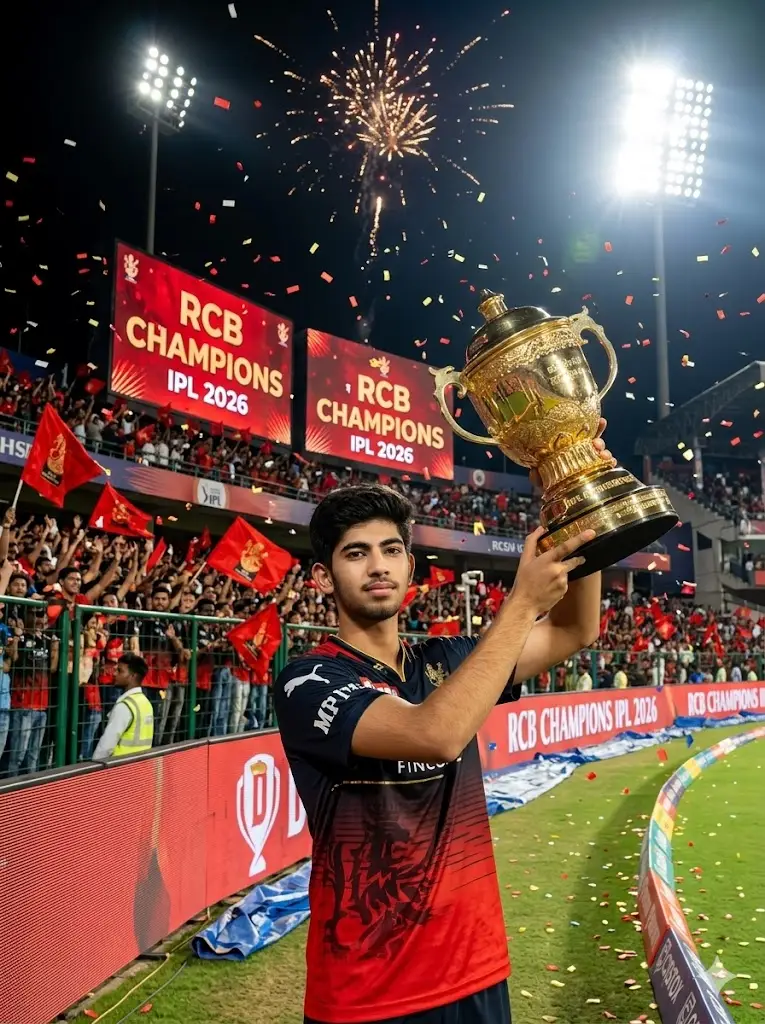 RCB IPL 2026 Victory Stadium Celebration AI Photo Prompt